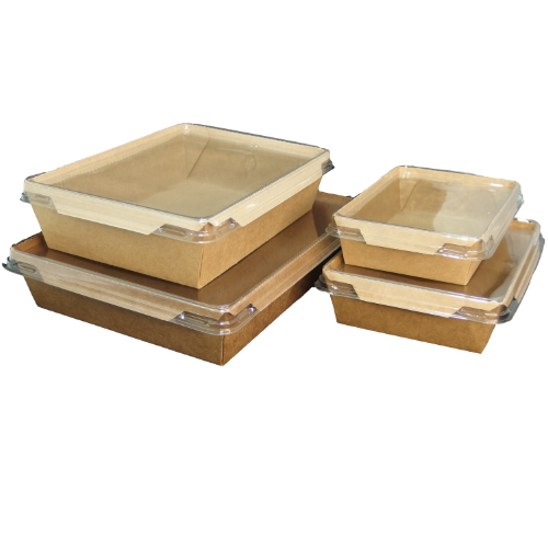 ENVASE PAPEL RECTANGULAR **TUKTUK** 2100ml 215x150x48mm PARA ENSALADAS, PASTAS, ARROZ...