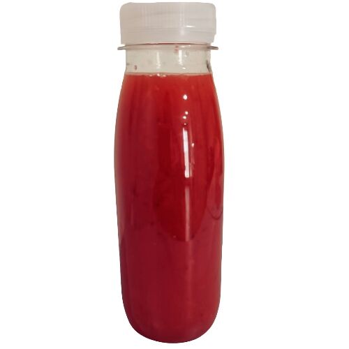 BOTELLA PLASTICO R-PET TRANSPARENTE REDONDA 250cc PARA ZUMOS-LACTEOS