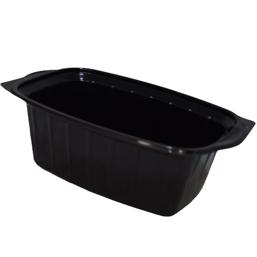 ENVASE PLASTICO PP/POLIPROPILENO BASE NEGRA/TAPA TRANSPARENTE HERMETICOS RECTANGULAR 1000cc 222X136X75mm REUTILIZABLE