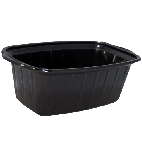 ENVASE PLASTICO PP/POLIPROPILENO BASE NEGRA/TAPA TRANSPARENTE HERMETICOS RECTANGULAR 1000cc 222X136X75mm REUTILIZABLE