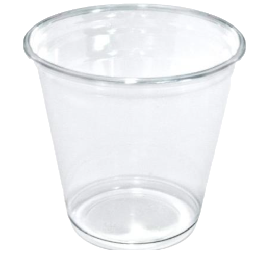 VASO PLASTICO R-PET TRANSPARENTE ALTA CALIDAD 250cc 9onzas 95x72,6mm PARA POSTRES, COCTEL, HELADOS...