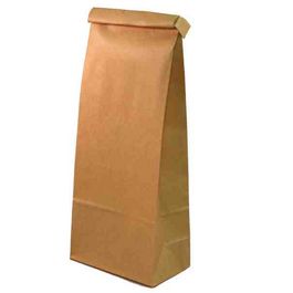 BOLSA PAPEL PLASTIFICADO KRAFT MARRON CON CIERRE 327X127X76mm 1Kg