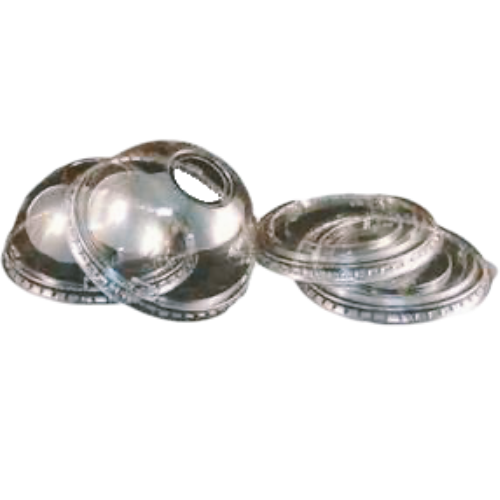 TAPA PLASTICO PET TRANSPARENTE PLANA CON CRUZ 95mm PARA VASO 11258-11259-11187