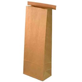 BOLSA PAPEL PLASTIFICADO KRAFT MARRON CON CIERRE 327X127X76mm 1Kg