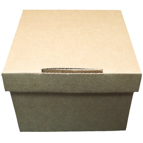 CAJAS CARTON CUADRADA AUTOMONTABLES con tapa UNIDA BIO 135X135X100mm PARA HAMBURGUESAS, BOLLERIA, SANDWICH...