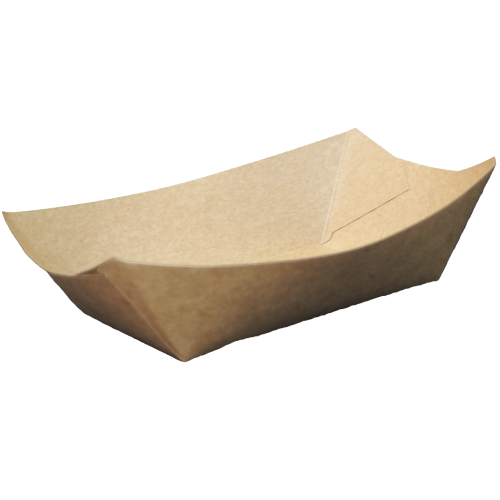 BANDEJAS/BARQUETAS PAPEL KRAFT RECTANGULAR 3 LB 135X85X50mm PARA FRITOS, PATATAS...