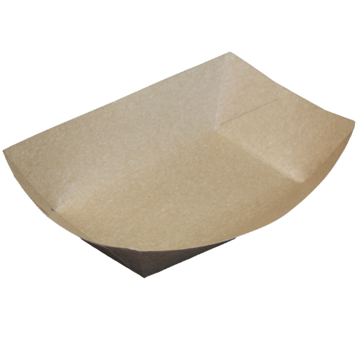 BANDEJAS/BARQUETAS PAPEL KRAFT RECTANGULAR 5 LB 165X95X55mm PARA FRITOS, PATATAS...