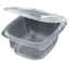 ENVASES PLASTICO PP/POLIPROPILENO TRANSLUCIDOS TAPA UNIDA(BISAGRA) CUADRADOS 375cc 100X90X60mm REUTILIZABLES