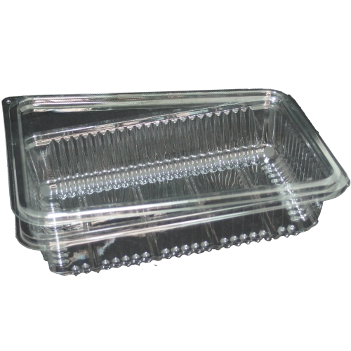 ENVASE TRANSPARENTE R-PET 100% reciclado TAPA UNIDA(BISAGRA) RECTANGULAR 550cc 193X145X35mm H40P PARA LONCHEADOS