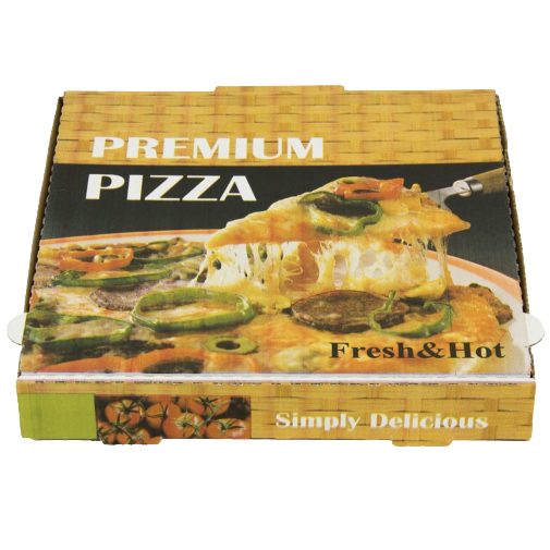CAJA CARTON CUADRADA DISEÑO PREMIUM 400X400X40mm PARA PIZZAS