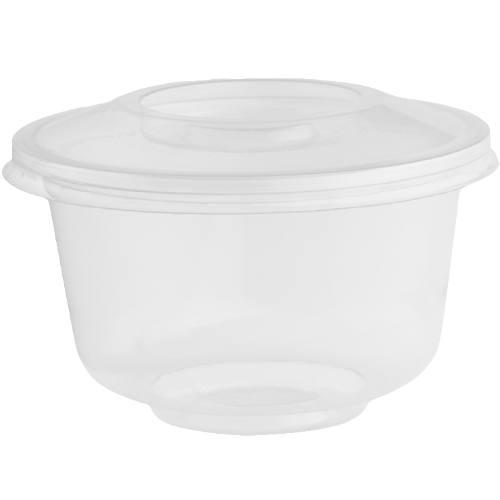COPAS PLASTICO 70% RPET TRANSPARENTES MODELO VENECIA CON TAPA/PIE 150cc 5onzas 72X60mm