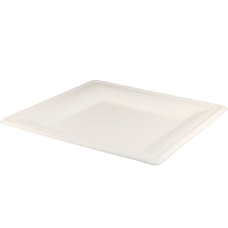 PLATO CAÑA DE AZUCAR CUADRADO 160x160x15mm COMPOSTABLE