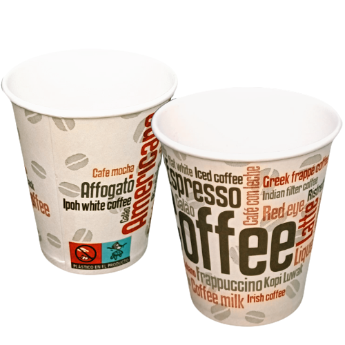 VASO PAPEL DISEÑO COFFEE 165ml 6/7onzas PARA BEBIDAS  CALIENTES, CAFE
