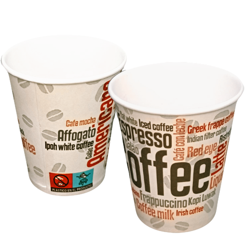 VASO PAPEL DISEO COFFEE 165ml 6/7onzas PARA BEBIDAS  CALIENTES, CAFE