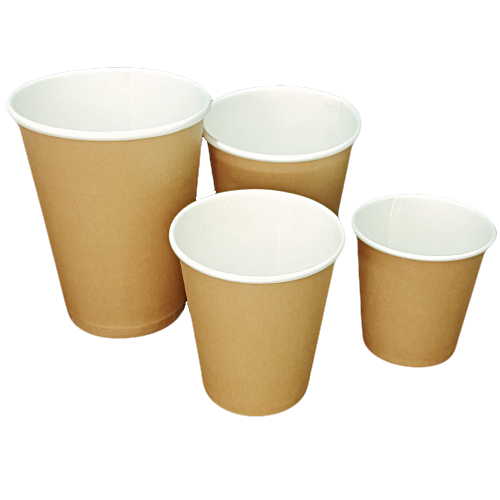 VASO PAPEL COLOR KRAFT/MARRON 355ml 12onzas PARA BEBIDAS CALIENTES, CAFE