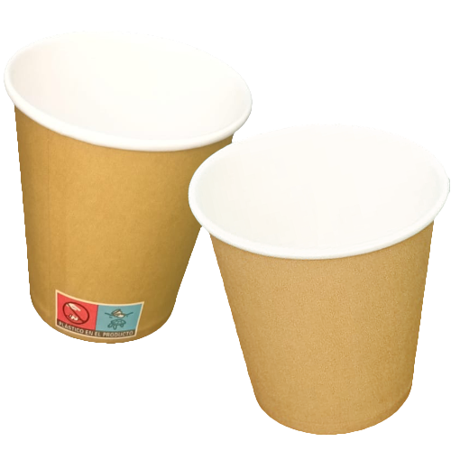 VASO PAPEL COLOR KRAFT/MARRON 110ml 4onzas PARA BEBIDAS CALIENTES, CAFE