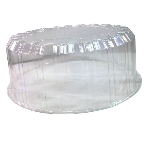 TAPA PLASTICO PET TRANSPARENTE REDONDA 255X85mm para tartas de 220mm