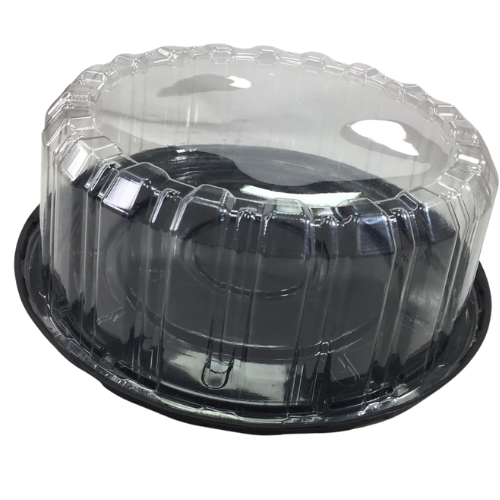 TAPA PLASTICO PET TRANSPARENTE REDONDA DIAM 288X110mm para tarta 250mm