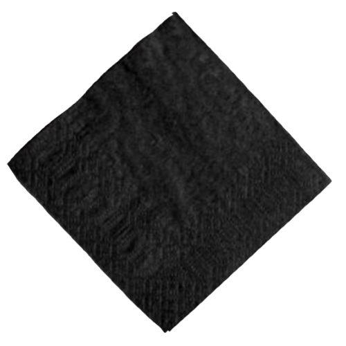 SERVILLETA CELULOSA NEGRA 20x20cm 2 capas PLIEGUE 1/4 (24px100ud)