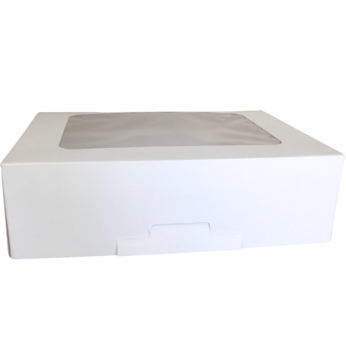CAJA CARTON FOLDING BLANCA CON VENTANA 1Kg 1000gr 220x163x63mm PARA PASTAS