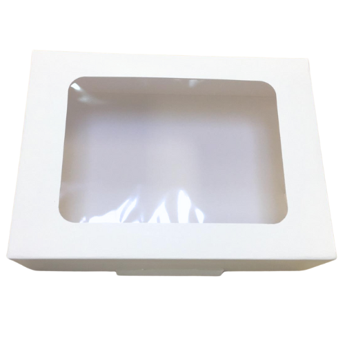 CAJA CARTON FOLDING BLANCA CON VENTANA 2000gr 2Kg 260x190x63mm PARA PASTAS