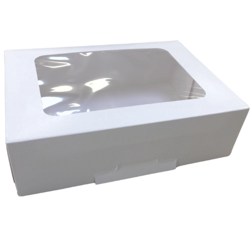 CAJA CARTON FOLDING BLANCA CON VENTANA 2000gr 2Kg 260x190x63mm PARA PASTAS