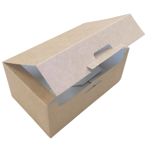 CAJA fondo automático CARTONCILLO FOLDING 270gr KRAFT CON INTERIOR BLANCO 200X100X50mm