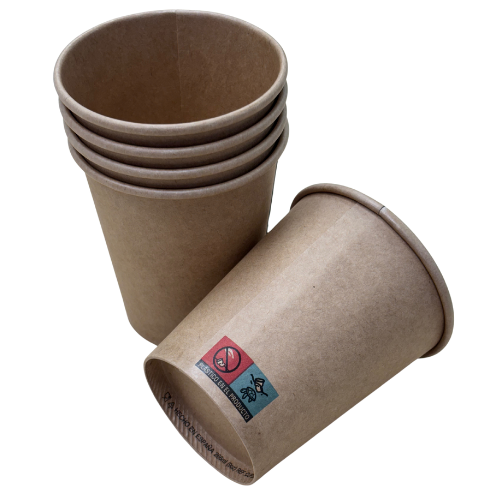 VASO PAPEL MARRON KRAFT 266ml 8/9onzas MARCADO CE PARA BEBIDAS CALIENTES, CAFE