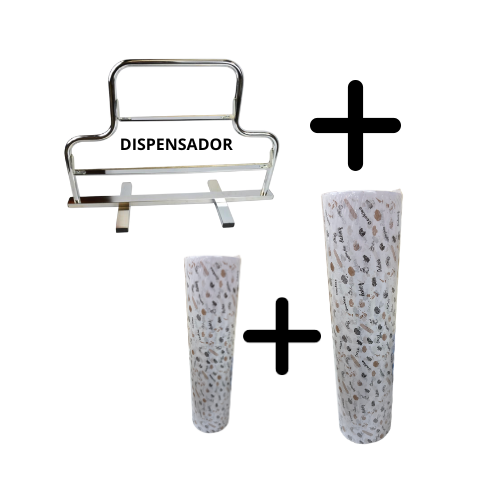 BOBINAS PAPEL PASTELERIA Y PANADERIA 31cm  4KG Y 62cm 8KG PARA ENVOLVER + DISPENSADOR (PACK)