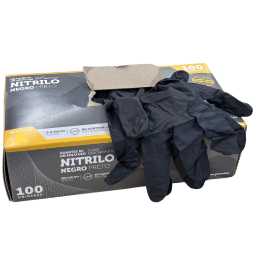 GUANTES NITRILO NEGRO 3,5gr SIN POLVO TALLA L GRANDE (GD20)