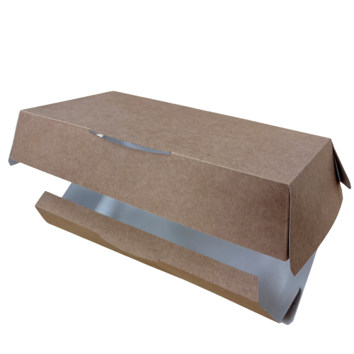 CAJA cónica CARTON KRAFT INTERIOR BLANCO 210X115X70mm PARA SERRANITO fondo 195x100mm