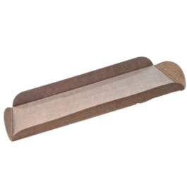 BANDEJA CARTON KRAFT TRICAPA PLANA CON BORDES 175X100x15mm