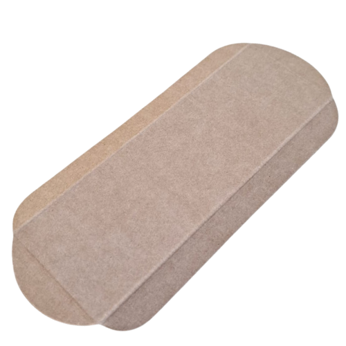 BANDEJA CARTON KRAFT TRICAPA PLANA CON BORDES 175X100x15mm