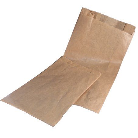 BOLSA PAPEL KRAFT MARRON ANONIMA fondo plano 14+6X27cm PARA PANADERIA Y BOLLERIA