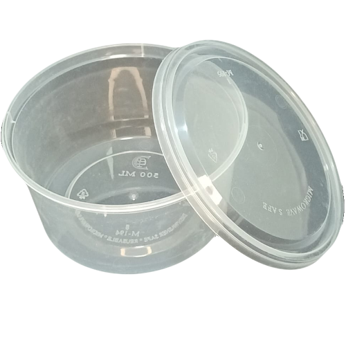 TARRINA PLASTICO PP/POLIPROPILENO TRANSPARENTE + TAPA REDONDA 500cc 16onzas 120x66mm PARA VARIANTES, HELADOS