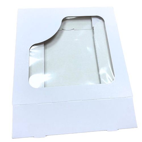 CAJA CON VENTANA TARTAS CARTONCILLO FOLDING BLANCA 280x280x50mm