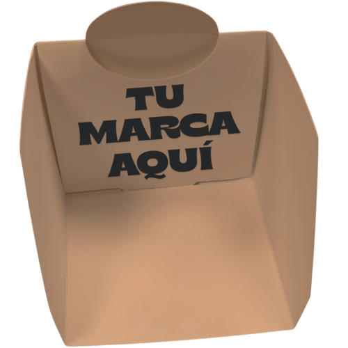 BANDEJA HAMBURGUESAS AUTOMONTABLE KRAFT ANONIMA interior impermeable 120X120X105mm PALA especial FOODTRUCK