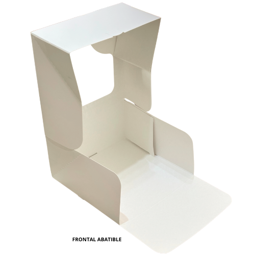 CAJA CON VENTANA TARTAS CARTONCILLO FOLDING BLANCA 230x230x100mm