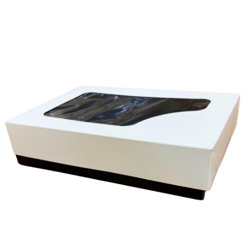 TAPA BATEA CON VENTANA CARTONCILLO FOLDING BLANCA 280X220X38mm PARA XXK049-XXK040