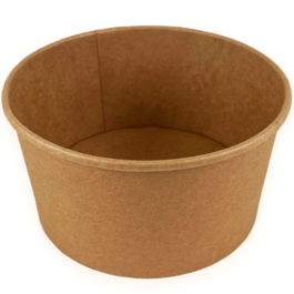 BOL ENSALADAS, POKE, FRUTAS PAPEL KRAFT+PE REDONDO 500cc 16onzas 150X46mm