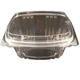 ENVASES PLASTICO 70% RPET TRANSPARENTES SELLOPLUS TAPA MEDIA UNIDA(BISAGRA) RECANGULARES 500cc 16onzas 115X100X70mm