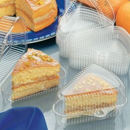 ENVASE PLASTICO 70% R-PET reciclado TRANSPARENTE 110X70mm PARA PORCION DE TARTA TRIANGULAR