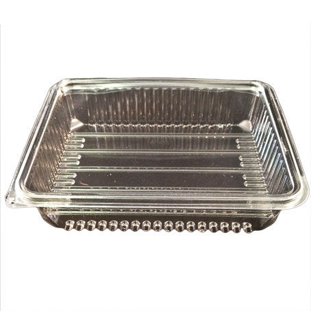 ENVASE TRANSPARENTE R-PET 100% reciclado TAPA UNIDA(BISAGRA) RECTANGULAR 192X142X27mm H27G PARA LONCHEADOS