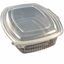 ENVASES PLASTICO PP/POLIPROPILENO TRANSPARENTES TAPA UNIDA(BISAGRA) OVALADOS 2000cc 233X178X79mm REUTILIZABLES