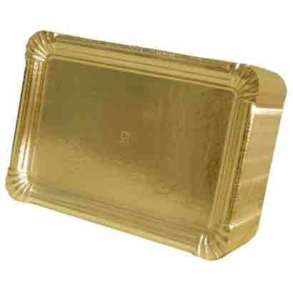 BANDEJA CARTON E RECTANGULAR ORO N11 360X280mm PARA PASTELERIA