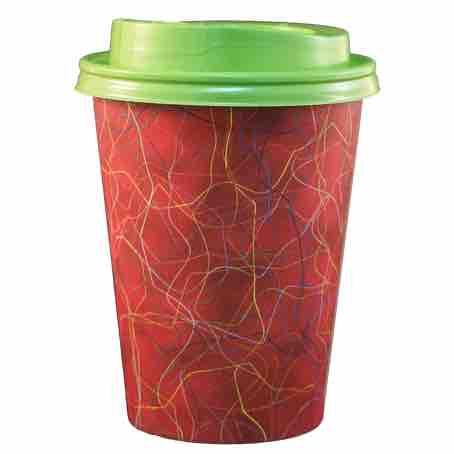 VASO PAPEL DECORAD FONDO BURDEOS 355ml 12onzas PARA BEBIDAS CALIENTES, CAFE