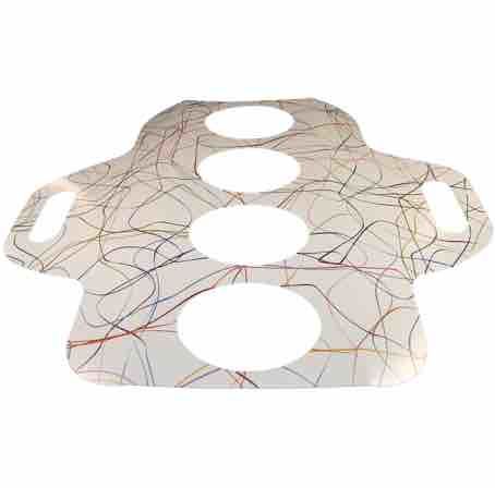 TRANSPORTIN PORTAVASOS CARTONCILLO FOLDING DECORADO FONDO BLANCO 370X337mm PARA 4 VASOS DIAMETRO 80mm PARA VASOS CUP009-SUS009-SUS199