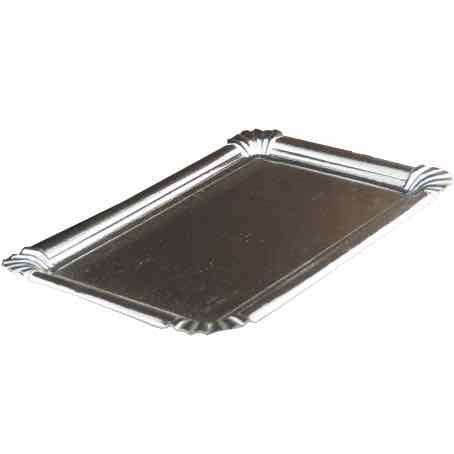 BANDEJAS CARTON RECTANGULARES PLATA N8 280X220mm PARA PASTELERIA