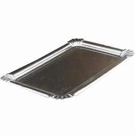 BANDEJA CARTON RECTANGULAR PLATA Nº8 280X220mm PARA PASTELERIA