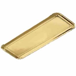 BANDEJA CARTON RECTANGULAR ORO NºA2 340X120mm PARA PASTELERIA, BRAZOS,